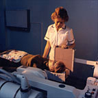 lady in scanning machine